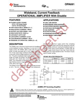 OPA691ID datasheet  